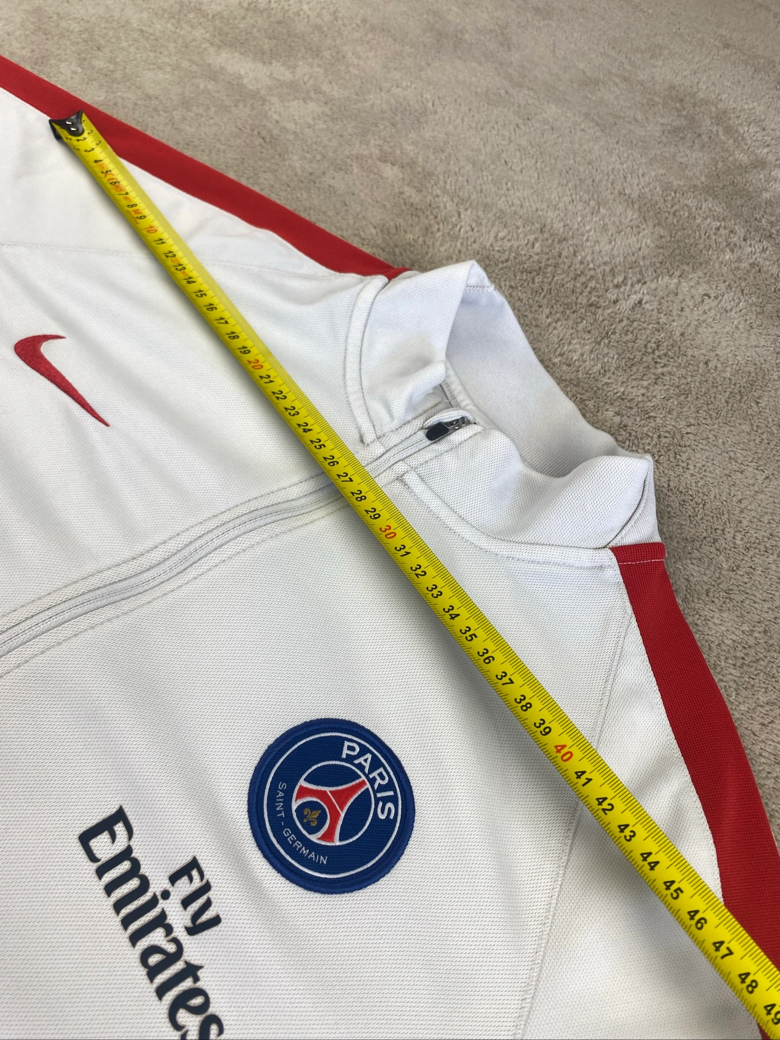 Nike PSG Jaqueta Esportiva Dri-FIT Branca Vermelha Tamanho XL Juvenil – photo 19